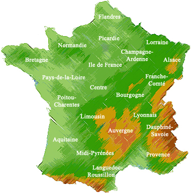 carte de france. Carte de France des terrains