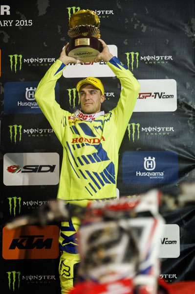 Gautier Paulin podium GP mxgp motocross Qatar 2015