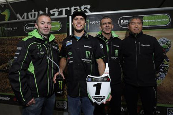 Jordi Tixier chez Kawasaki Monster Energy MX2 Racing pour les championnat du monde de motocross MX2 2015