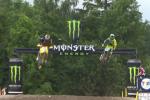 L'attaque de Steven Frossard sur Kevin Strijbos au GP motocross MXGP Sude 2014