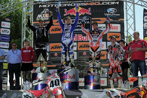 Podium du MX1 de Bellpuig 2010