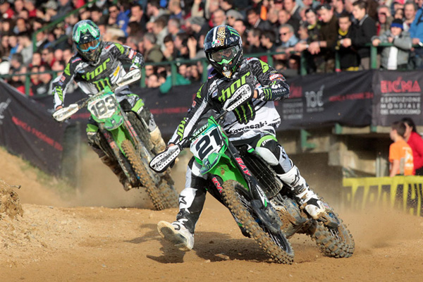 MX Montevarchi 2014 Gautier Paulin et Steven Frossard à la lutte pour la victoire