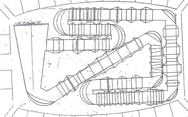 Plan 2D Piste terrain supercross Houston 2009