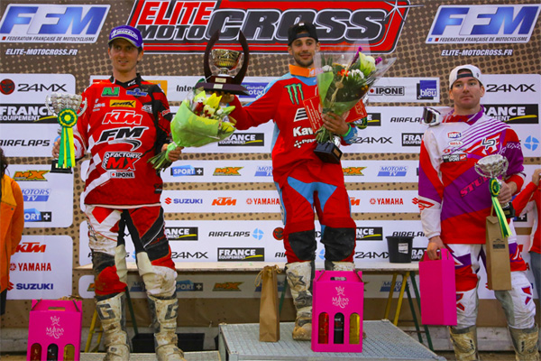 Podium MX1 championnat de France motocross Sommières 2014