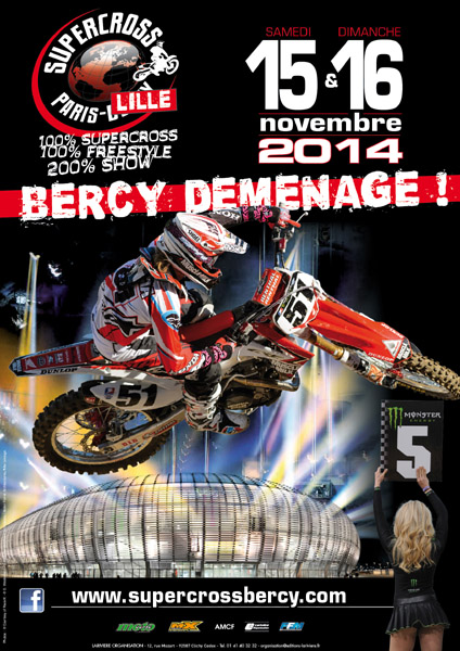 Affiche du supercross Bercy Lille 2014 15 et 16 novembre