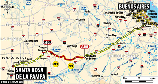 carte Dakar 2010 14 etape