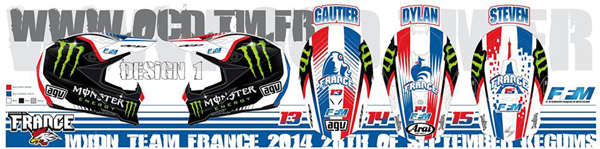 Casque de l'équipe de France pour le motocross des Nations 2014 MXDN MXON