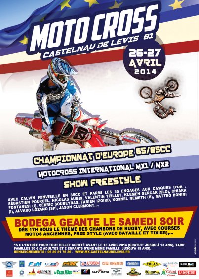 Compétition motocross Castelnau de Levis le 26 et 27 Avril 2014