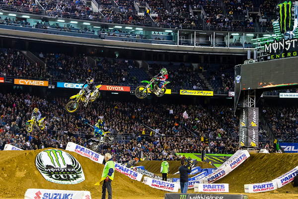 James Stewart et Ryan Villopoto au supercross ama San Diego 2014