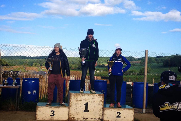 Podium Livia Lancelot championnat de France motocross Fublaines 2014