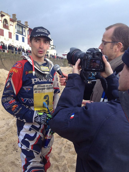 Milko Potisek course sur sable Hossegor 2014 moto
