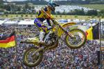 GP motocross MXGP  MX2 France St Jean d'Angly 2014  Desalle et Herlings simposent