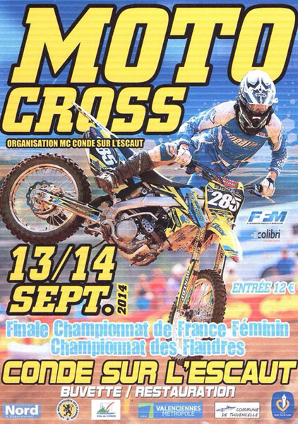 Le 14 septembre Finale du championnat de France Féminin de motocross à Condé sur l’Escaut 2014