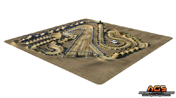 Plan 3D Piste terrain supercross anaheim 2 2009