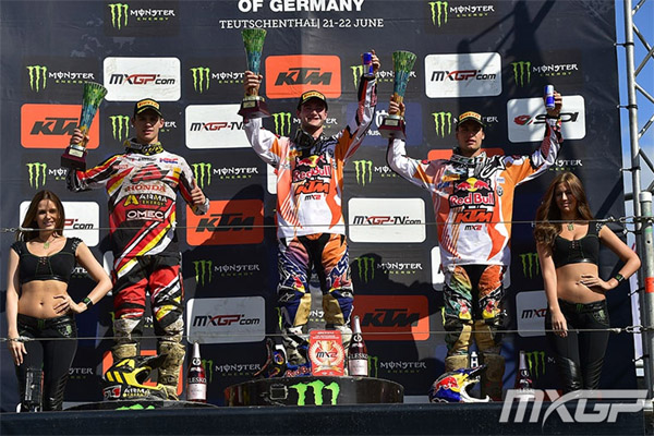 Podium GP motocross MX2 Allemagne Teutchenthal 2014 