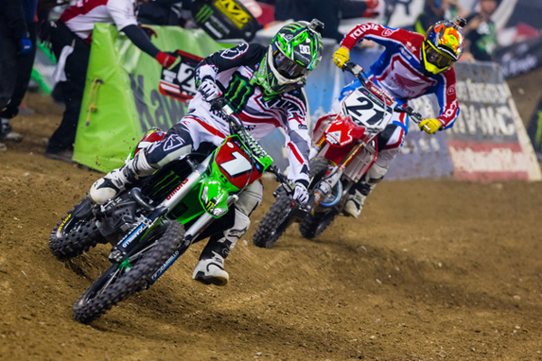 Ryan Villopoto contre Cole Seely supercross ama 450cc Detroit 2014