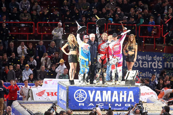 Justin Barcia 1er - Trey Canard 2ème - Andrew Short 3ème podium supercross Bercy 2013 samedi