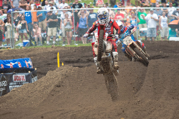 Trey Canard contre Ryan Dungey au motocross ama 450cc Redbud 2014