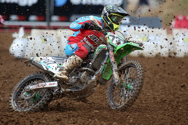 Valentin Teillet disposait pour cette course de la moto de Gautier Paulin toujours convalescent la KX450-SR usine
