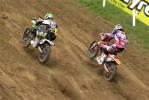 Dylan Ferrandis contre Jeffrey Herlings lors du GP motocross MX2 Bulgarie 2014 