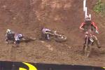 La chute de Christophe Charlier au GP motocross MX2 Grande Bretagne 2013